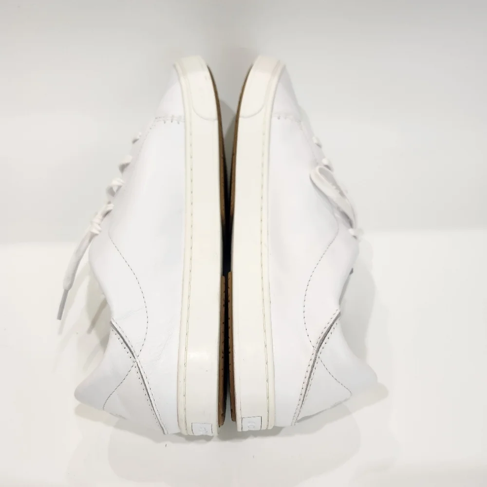 OluKai Pehuea Li 'Ili White Leather Sneakers Drop-In Heel Womens Size 10